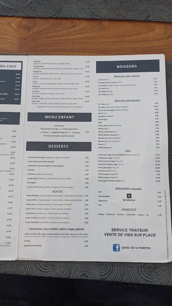 Menu_Pasta de la Mamma_Villers-Cotterêts_image_2