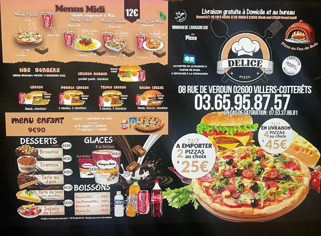 Menu_Délice pizza_Villers-Cotterêts_image_1