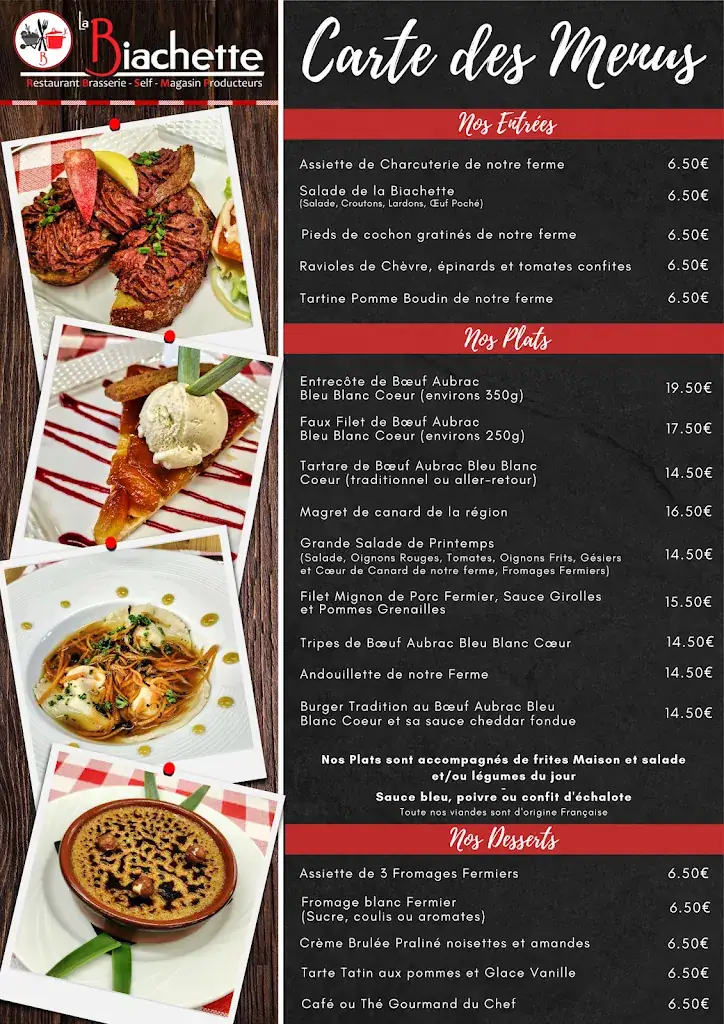 Menu_La Biachette - Restaurant et magasin de producteur Montluçon_Désertines_image_1