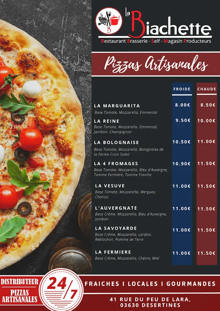 Menu_La Biachette - Restaurant et magasin de producteur Montluçon_Désertines_image_2