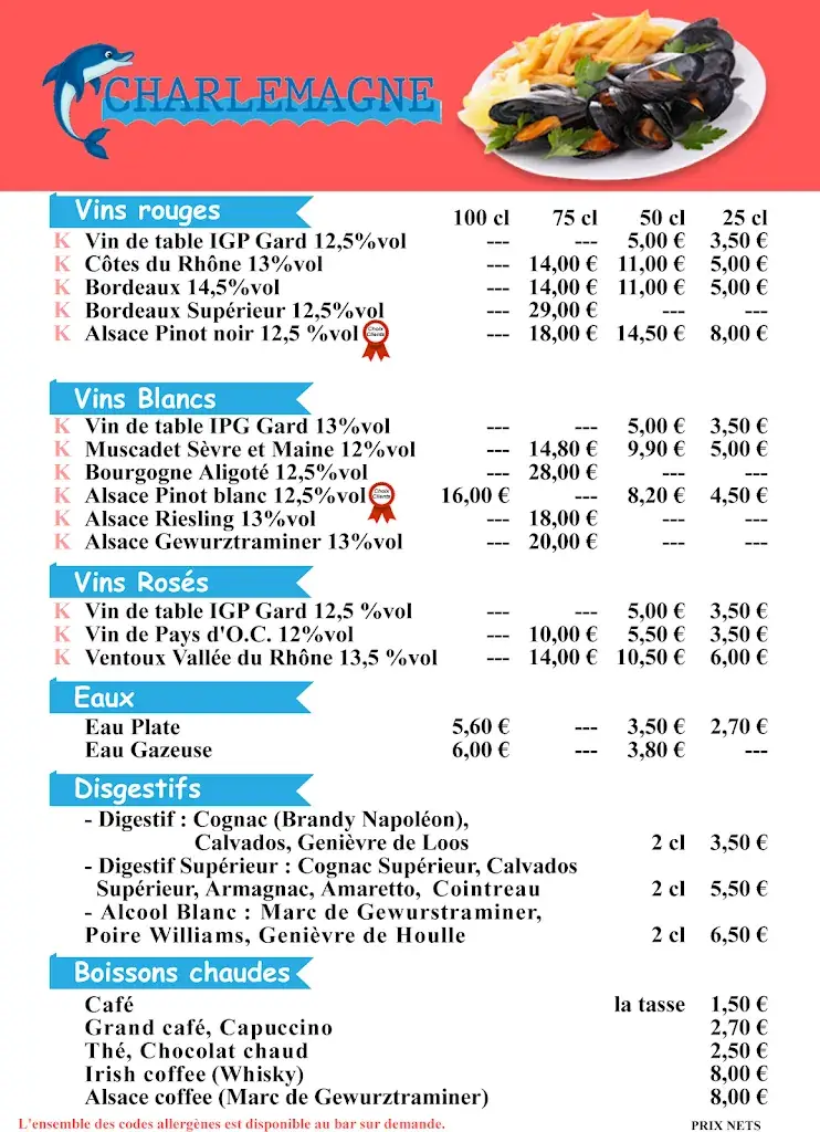 Menü_Brasserie Charlemagne 800_Wissant_Bild_1