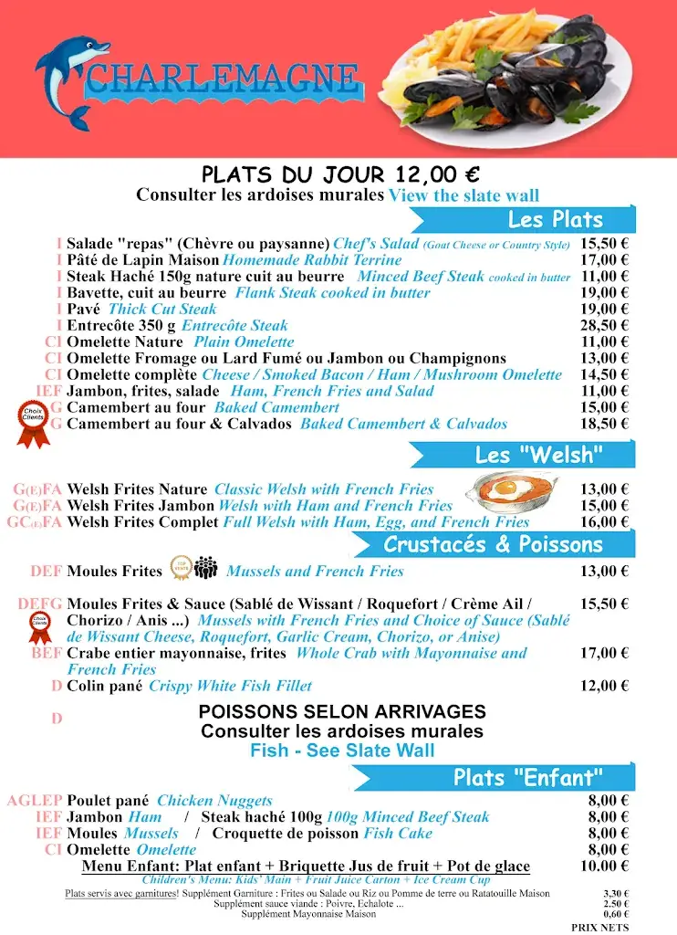 Menü_Brasserie Charlemagne 800_Wissant_Bild_2