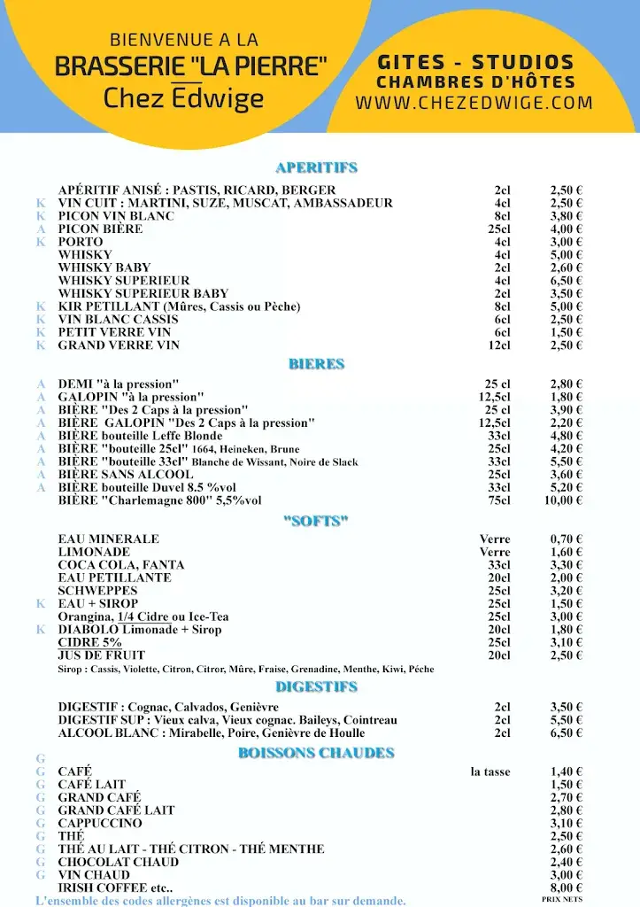 Menu_Brasserie La Pierre - Chez Edwige_Wissant_image_2