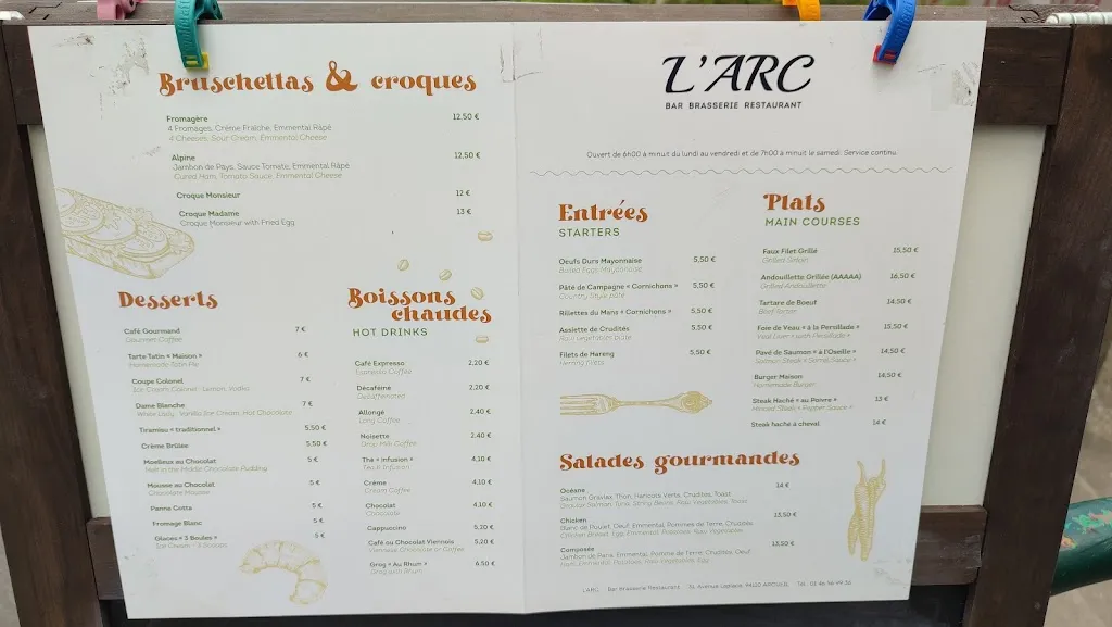 Menu_Brasserie L'Arc_Arcueil_image_2