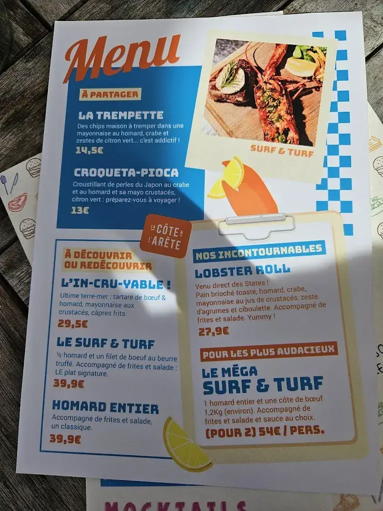 Menu_La côte & l'arête Claye-Souilly_Claye-Souilly_image_2