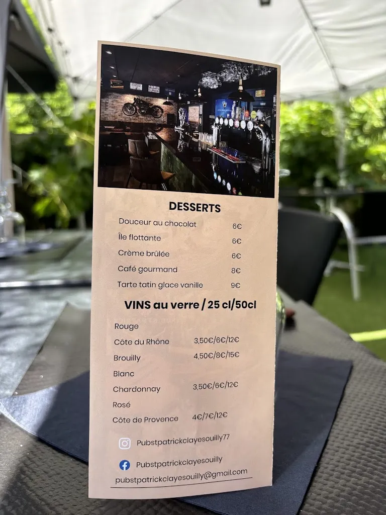 Menu_Pub Restaurant St Patrick_Claye-Souilly_image_4