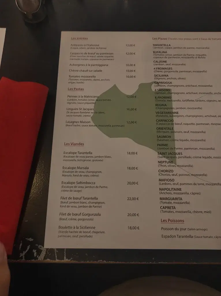 Menu_La Tarentella_Asnières-sur-Oise_image_2