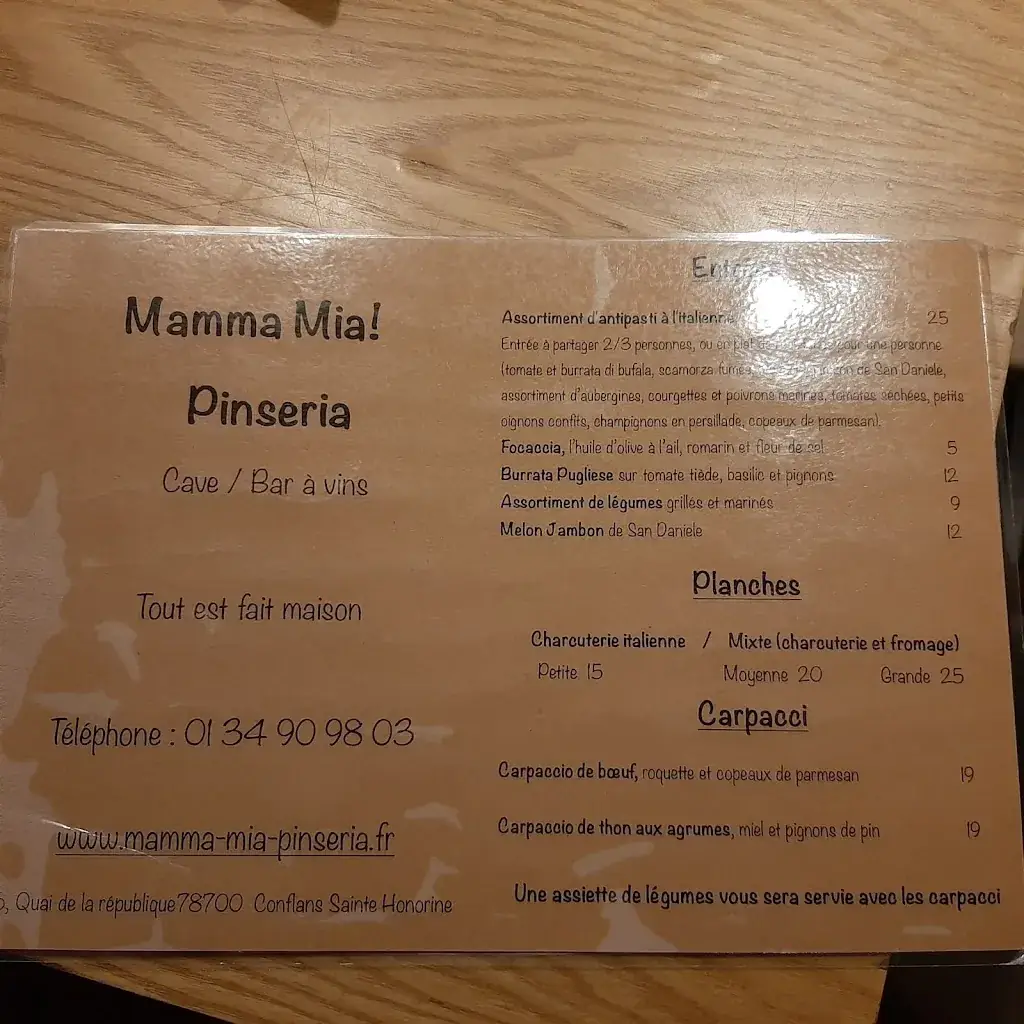 Menu_Mamma Mia Pinseria !_Conflans-Sainte-Honorine_image_3