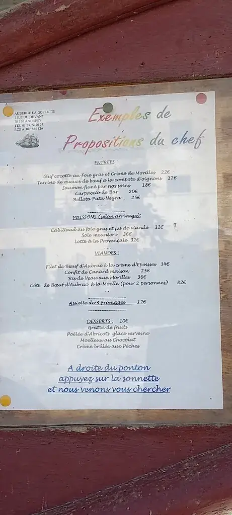 Menu_Auberge La Goëlette_Andrésy_image_3