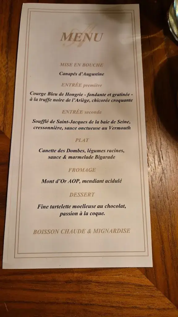 Augustine - La Table du Château_Maffliers_menu_image_1