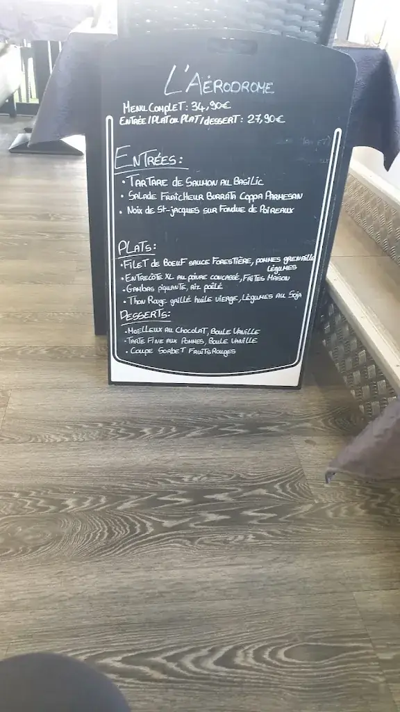 Menu_Restaurant L'Aérodrome_Moisselles_image_1