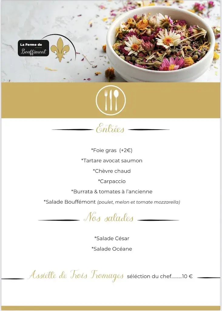 Menu_A La Ferme de Bouffémont restaurant_Bouffémont_image_2