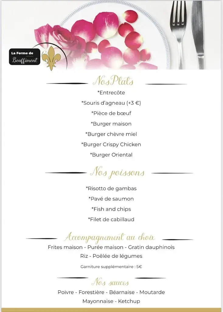 Menu_A La Ferme de Bouffémont restaurant_Bouffémont_image_4