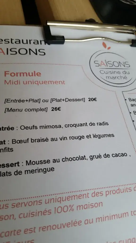 Menu_Saisons - Cuisine du marché_Asnières-sur-Seine_image_3