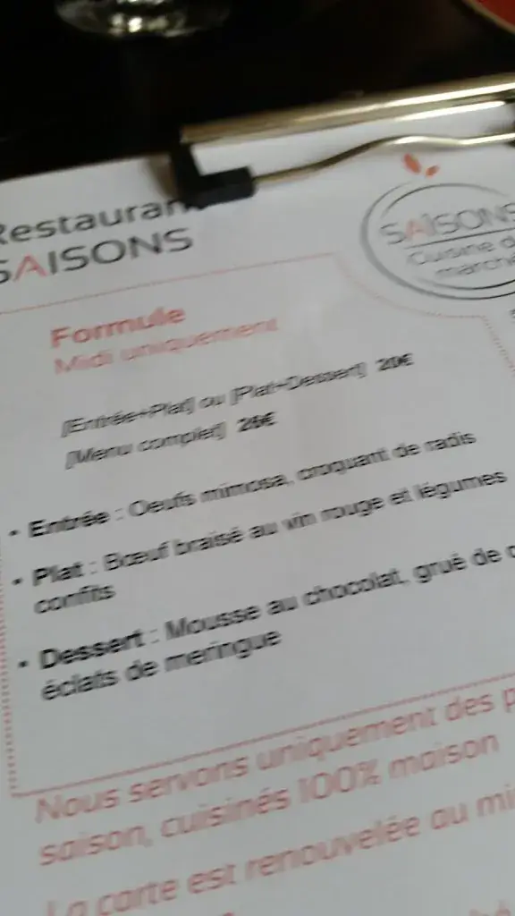 Menu_Saisons - Cuisine du marché_Asnières-sur-Seine_image_4