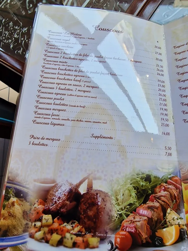 Menu_La Médina_Asnières-sur-Seine_image_1