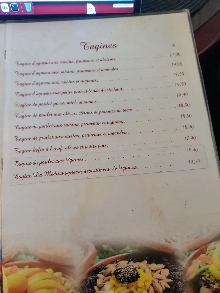 Menu_La Médina_Asnières-sur-Seine_image_4
