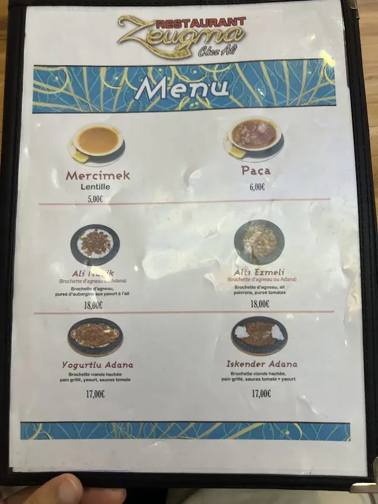 Menu_Restaurant Zeugma Chez Ali_Arnouville_image_1
