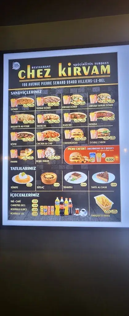 Menu_Chez kirvam_Villiers-le-Bel_immagine_1