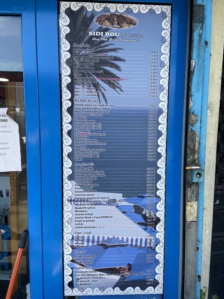 Menu_Restaurant Sidi Bou Said_Aubervilliers_image_2