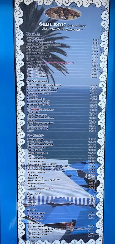 Menu_Restaurant Sidi Bou Said_Aubervilliers_image_3