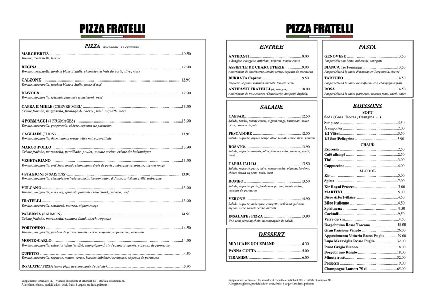 Menu_Pizza Fratelli - Alfortville_Alfortville_image_2