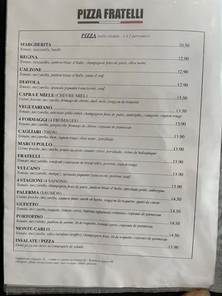 Menu_Pizza Fratelli - Alfortville_Alfortville_image_3