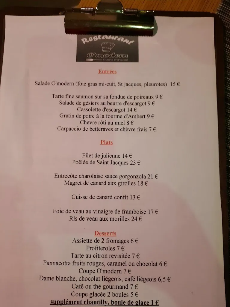 Menü_O'modern_Saint-Germain-lès-Arpajon_Bild_1