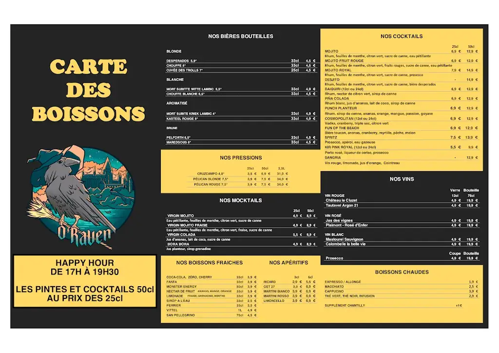 Menu_O'RAVEN - Bar à Tapas_Arpajon_image_1