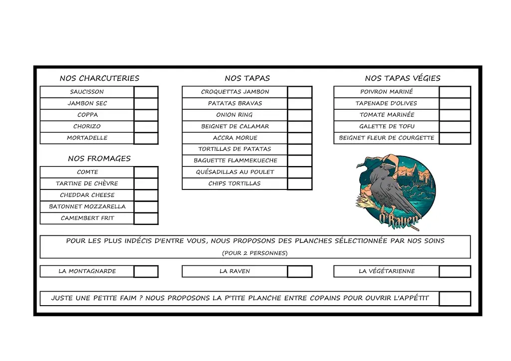Menu_O'RAVEN - Bar à Tapas_Arpajon_image_3
