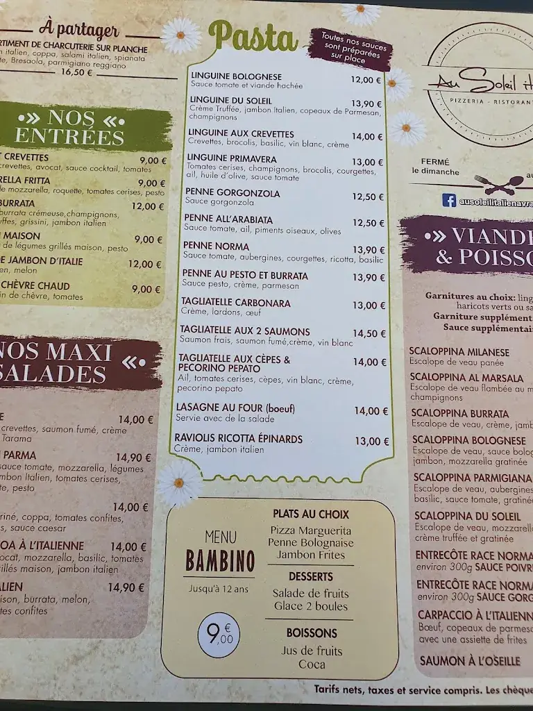 Menu_Au Soleil Italien Avrainville_Avrainville_immagine_1