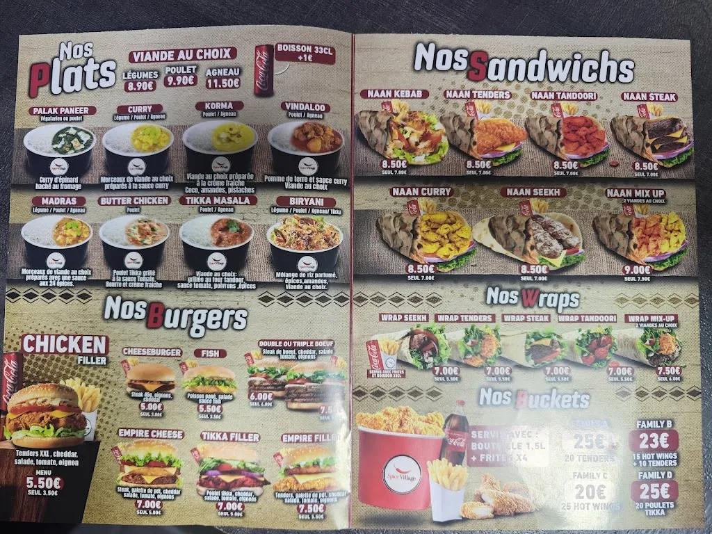 Menu_SPICE VILLAGE ARPAJON 🌮🌯🍔🍗🥘_Arpajon_image_1
