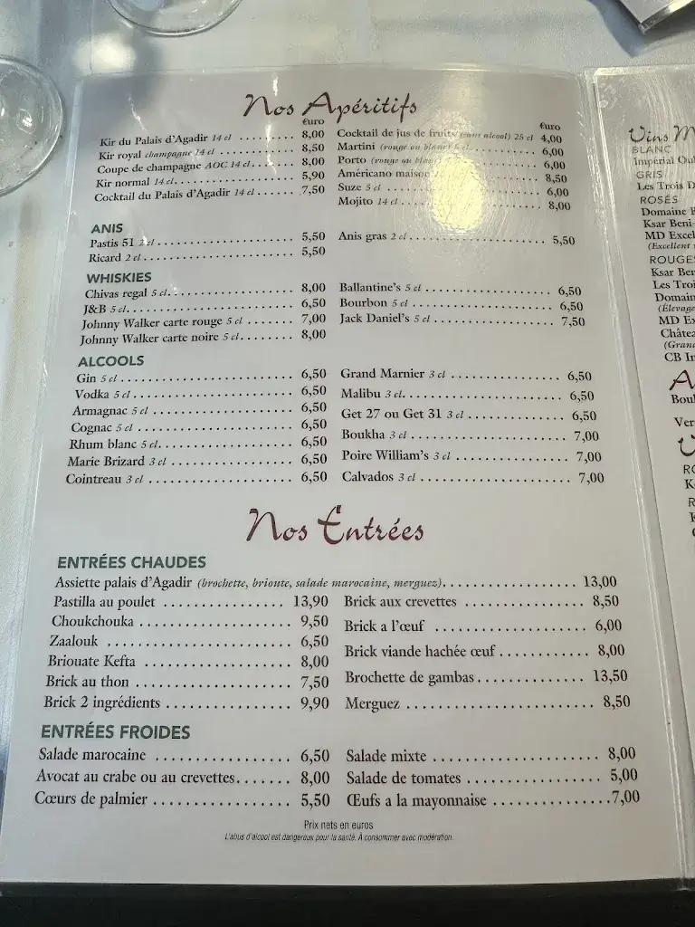 Menu_Le Palais d'Agadir._Argenteuil_image_4