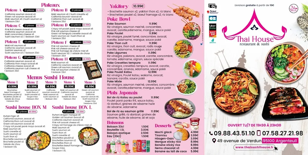 Menü_THAÏ HOUSE RESTAURANT & SUSHI_Argenteuil_Bild_1