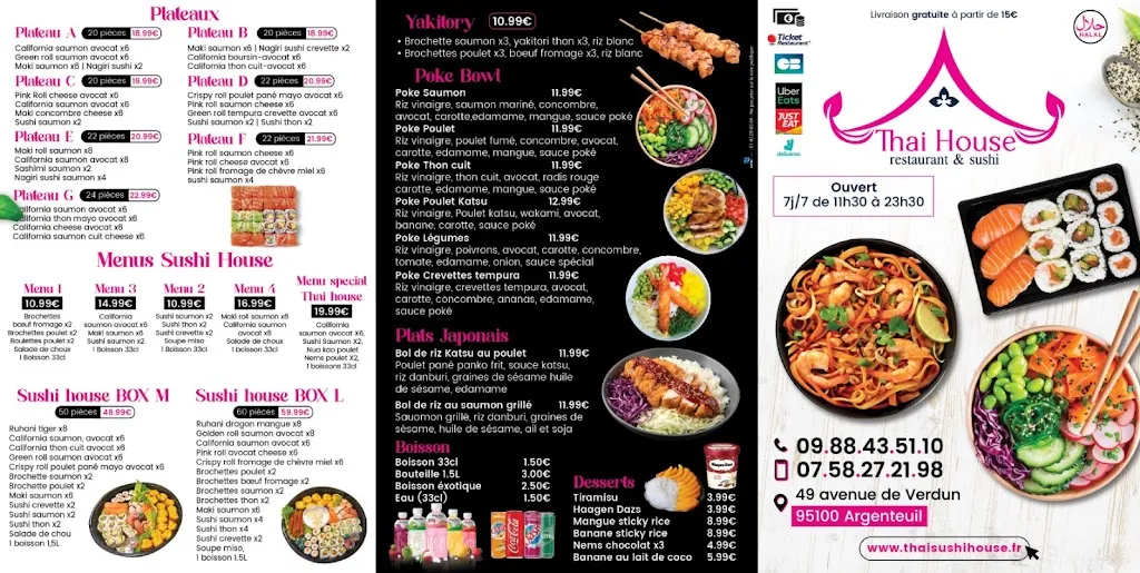 Menü_THAÏ HOUSE RESTAURANT & SUSHI_Argenteuil_Bild_3