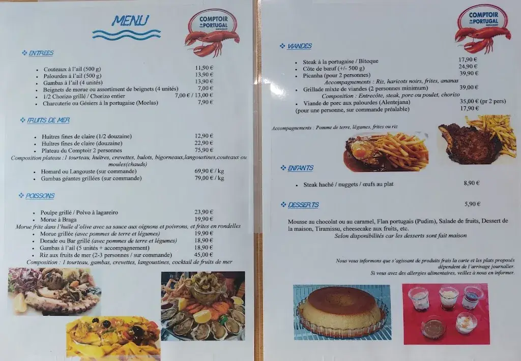 Menu_Comptoir du Portugal_Ballainvilliers_immagine_1