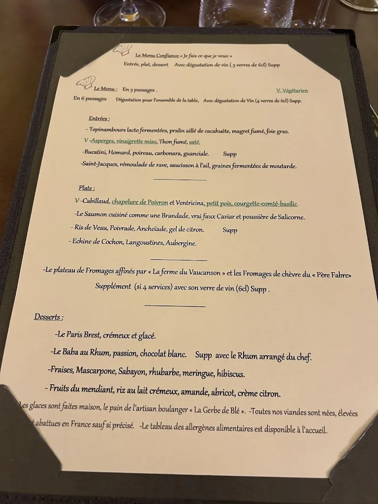 Menu_Restaurant Auberge des Saints Pères Aulnay sous bois_Aulnay-sous-Bois_image_2