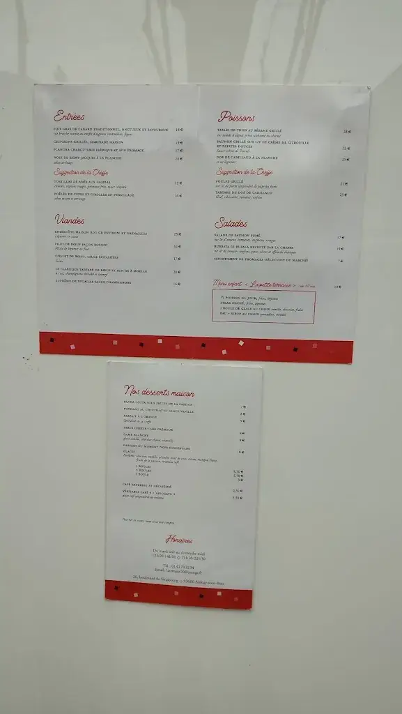 Menu_La Terrasse - Restaurant Authentique - Cuisine Traditionnelle_Aulnay-sous-Bois_image_1
