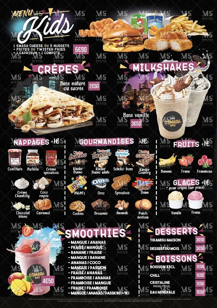 Menu_O'SMASH BAE_Aulnay-sous-Bois_image_1