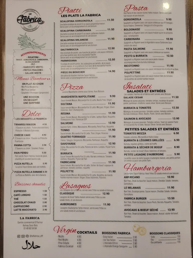 Menu_La Factoria O'Parinor | Restaurant Aulnay-sous-Bois 93_Aulnay-sous-Bois_image_4