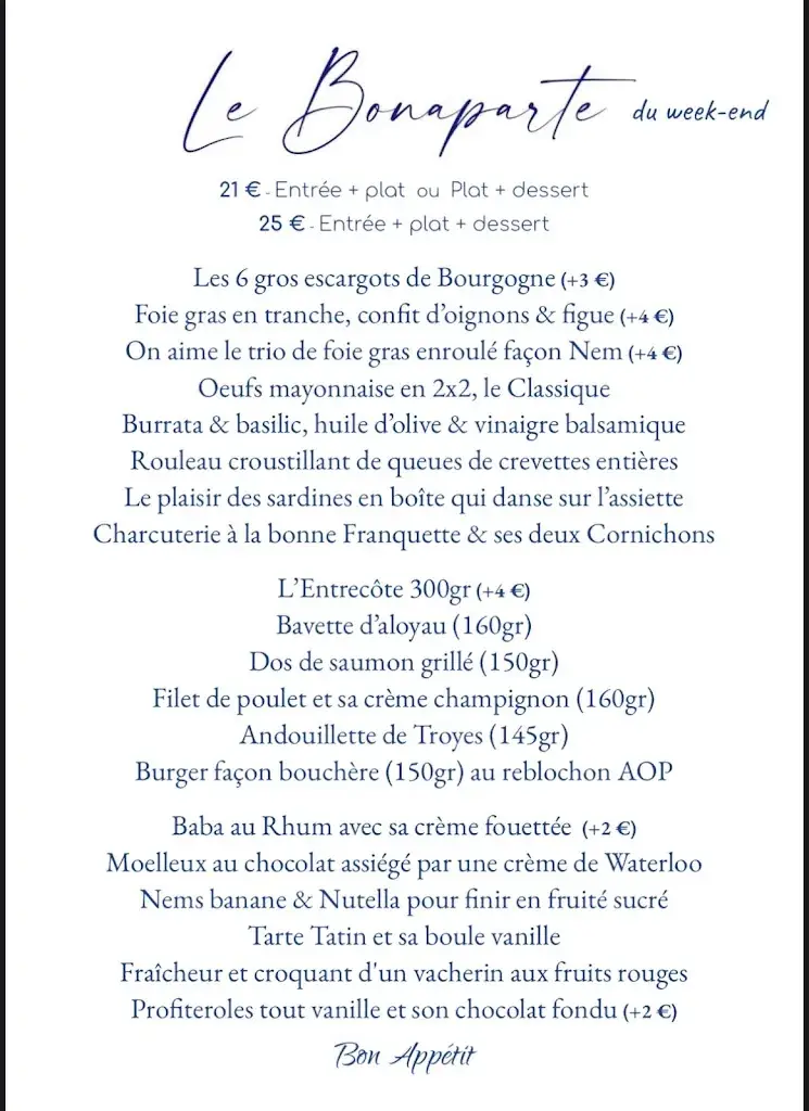 Menu_Brasserie Bonaparte Aulnay_Aulnay-sous-Bois_image_1