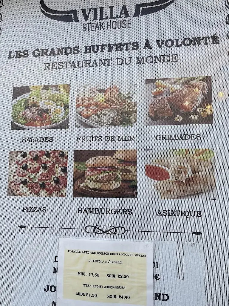Menu_Villa steak house_Aubergenville_image_1