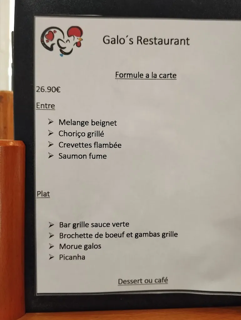 Menu_Galo,s restaurant portugais_Aubergenville_image_1