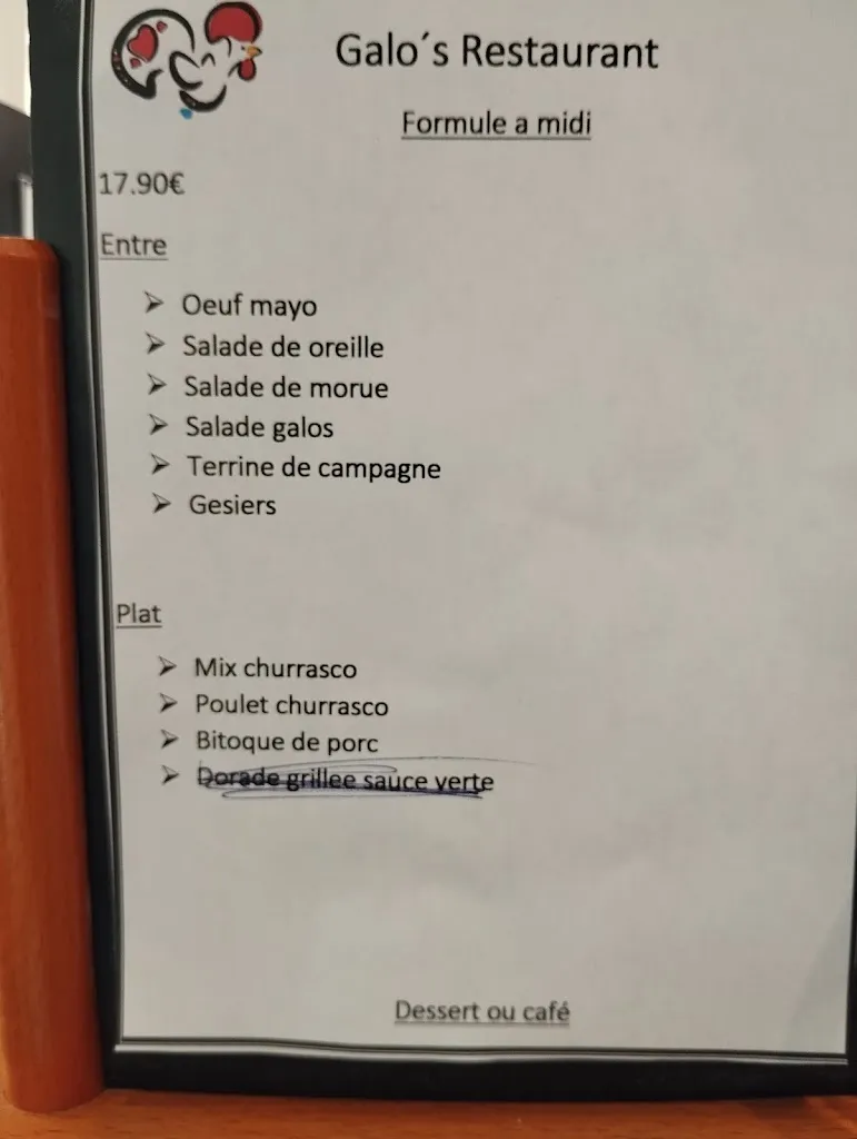 Menu_Galo,s restaurant portugais_Aubergenville_image_3