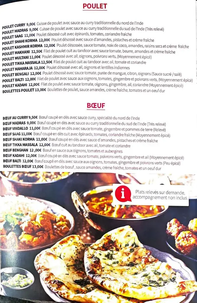 Menu_LE MAHARAJA_Aubergenville_image_2