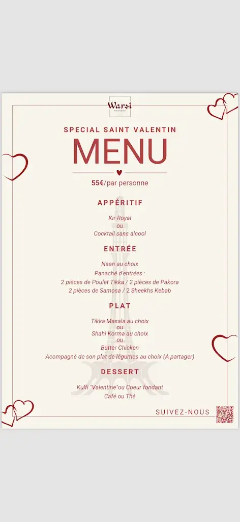 Menu_Warsi - Restaurant Indien et Pakistanais_Bailly-Romainvilliers_image_1