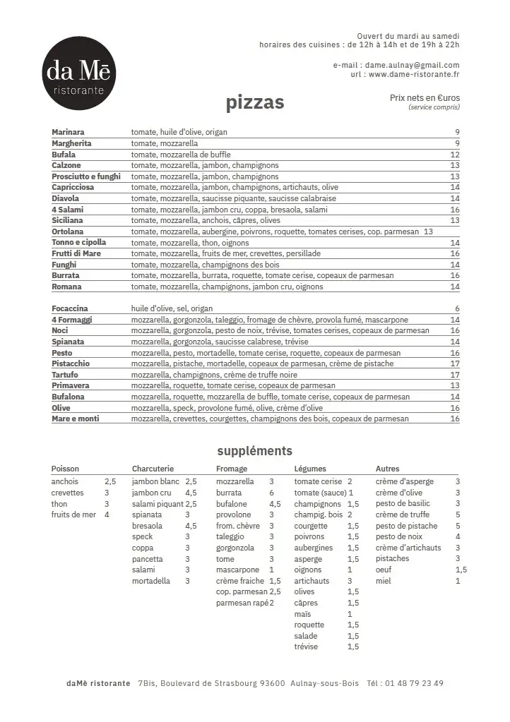 Menu_da Mè ristorante_Aulnay-sous-Bois_image_2