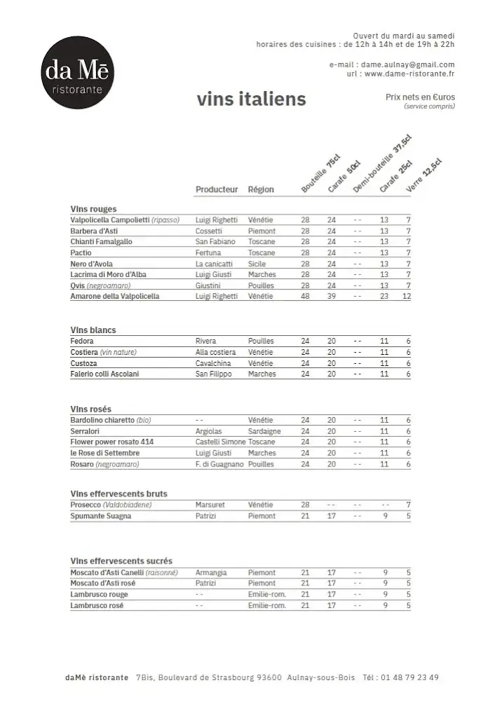Menu_da Mè ristorante_Aulnay-sous-Bois_image_3
