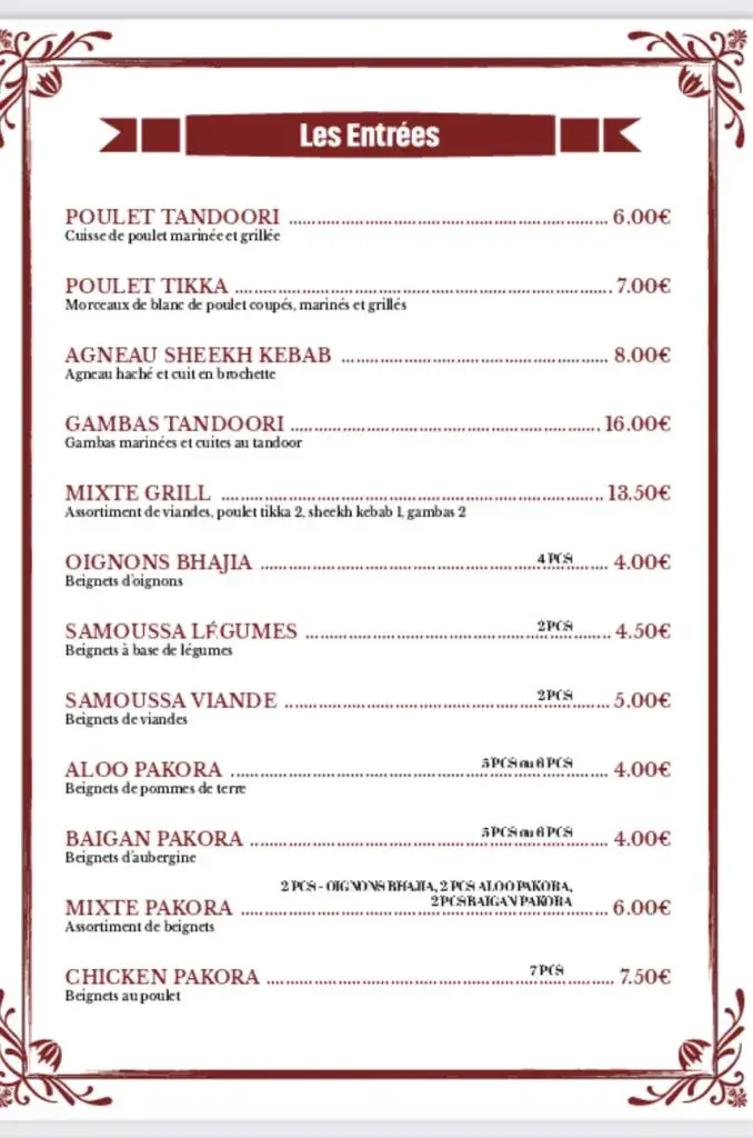 Menu_Palais du Tajmahal_Beaumont-sur-Oise_image_1