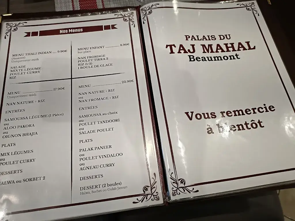 Menu_Palais du Tajmahal_Beaumont-sur-Oise_image_3
